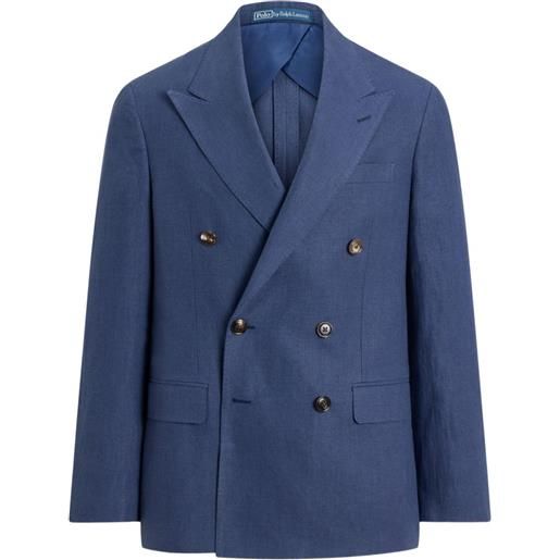 Polo Ralph Lauren giacca doppiopetto in lino - blu
