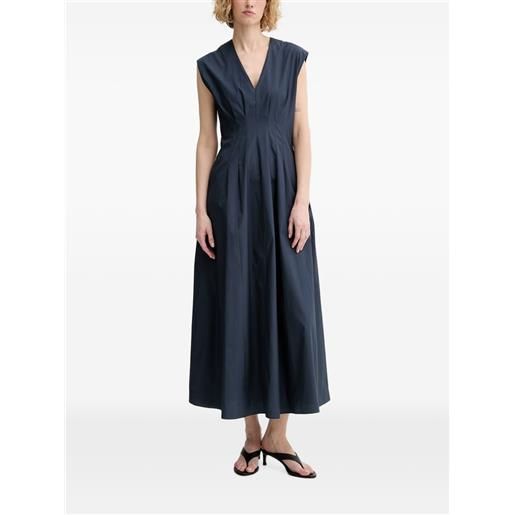 rag & bone abito midi plissettato - blu