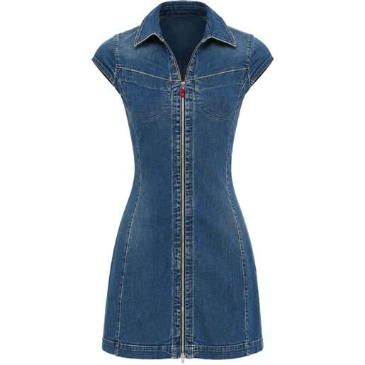 Diesel zip-up denim mini dress - blu