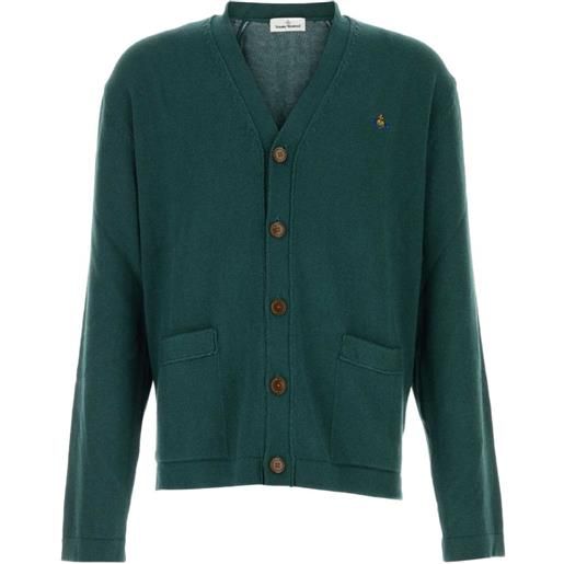 Vivienne Westwood cardigan alex con logo - verde