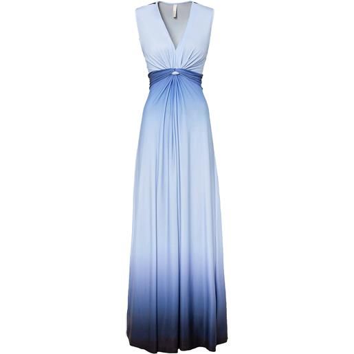 bonprix abito di jersey con drappeggio-blu