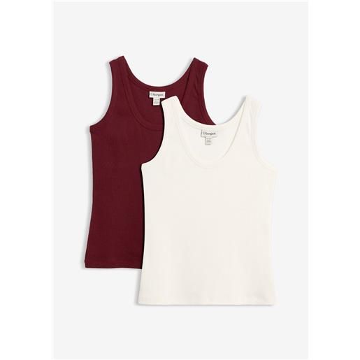 bonprix canotta a coste con cotone biologico (pacco da 2)-rosso