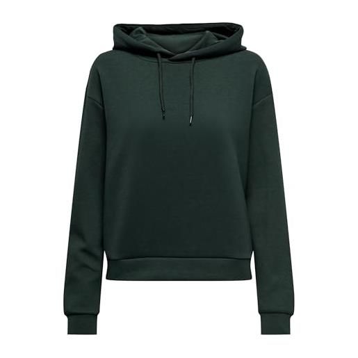 Only play felpa con cappuccio da donna in tinta unita, scarab. , xl