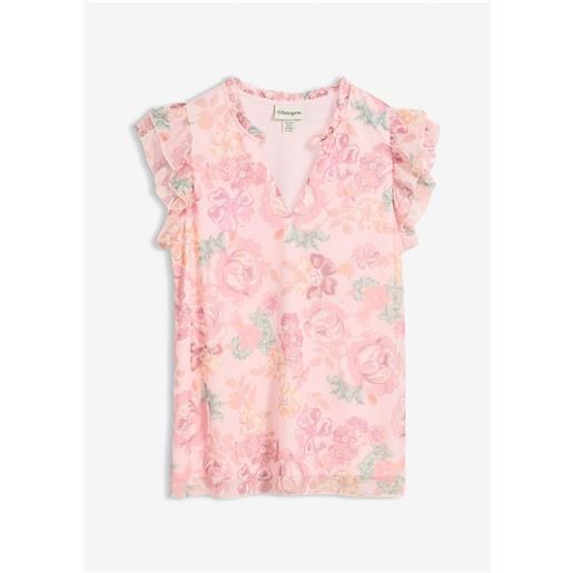 bonprix maglia in mesh morbido-rosa