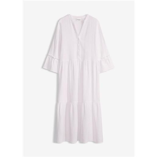 bonprix abito midi in mussola morbida-bianco