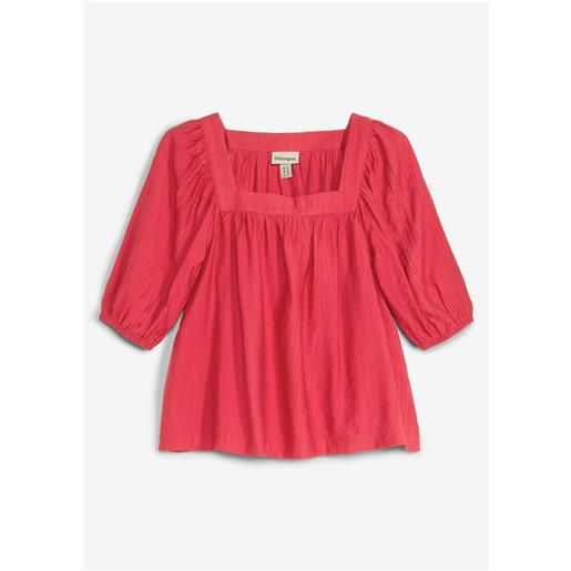 bonprix blusa in crinkle operato-rosso
