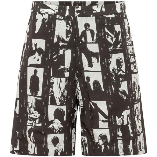 Givenchy shorts sartoriali con stampa - nero