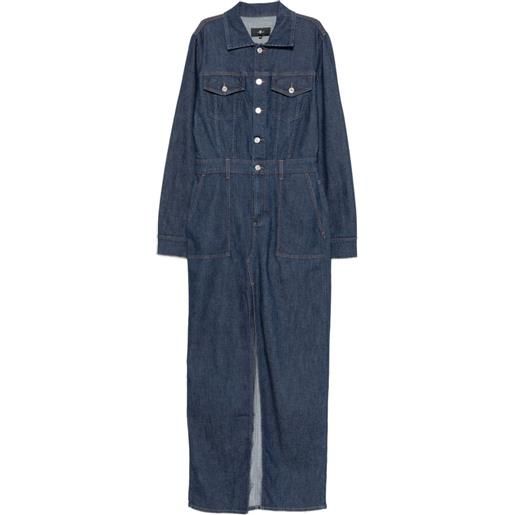7 For All Mankind abito utility denim con spacco - blu