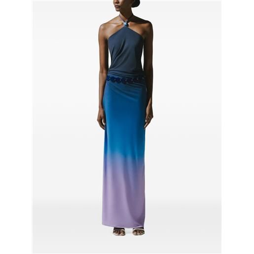 Baobab abito lungo blake con ruches - blu