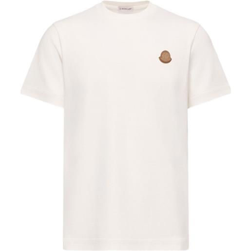Moncler t-shirt con applicazione logo - bianco