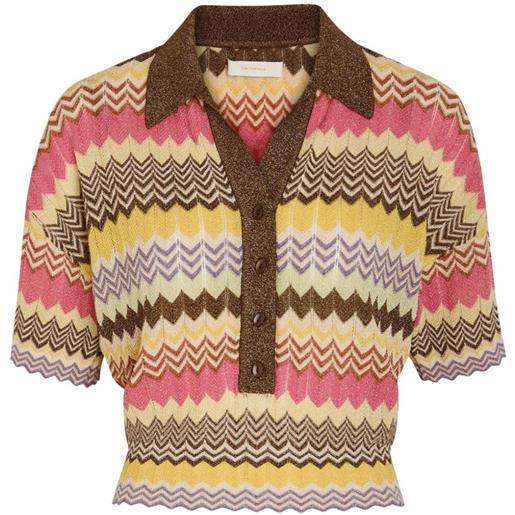 Faithfull polo con motivo chevron - rosa