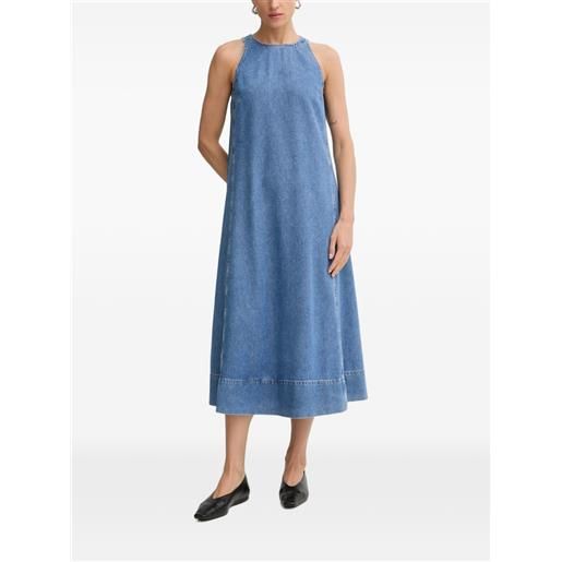 Marc O'Polo abito midi smanicato con scollo all'americana - blu