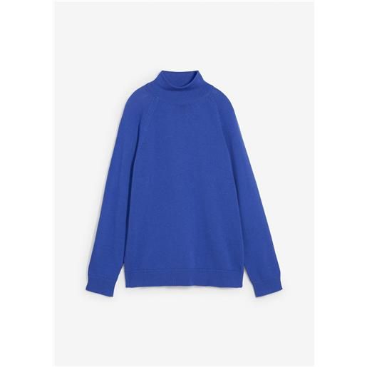 bonprix maglione a collo alto in puro cotone-blu