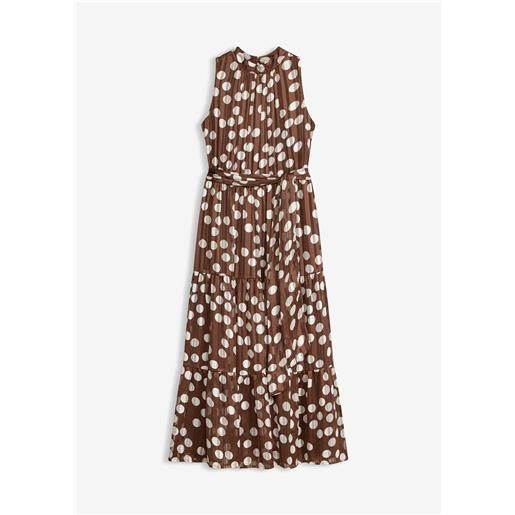 bonprix abito in chiffon con glitter-marrone