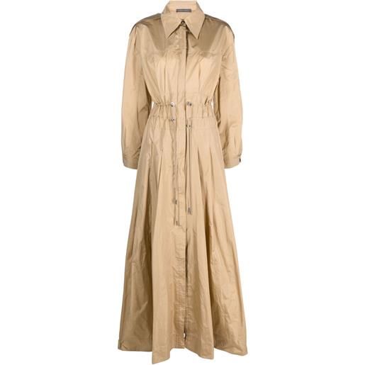 Alberta Ferretti abito lungo con coulisse - toni neutri