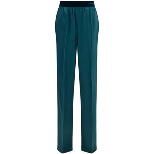 TOM FORD pantaloni peach-feel pj in raso di seta - blu