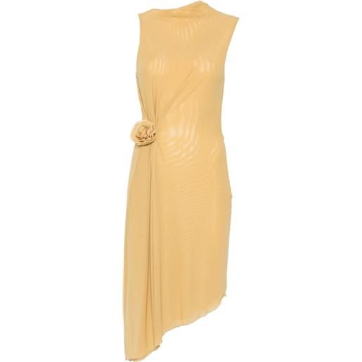 Posse abito midi cynthia con applicazione a fiori - giallo