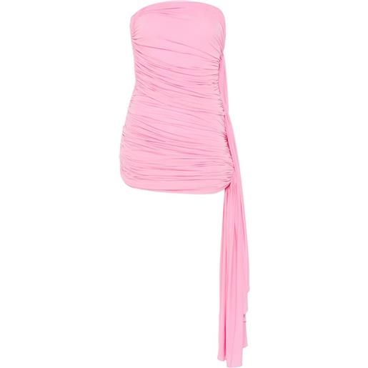 Alexander Wang abito corto asimmetrico senza spalline - rosa