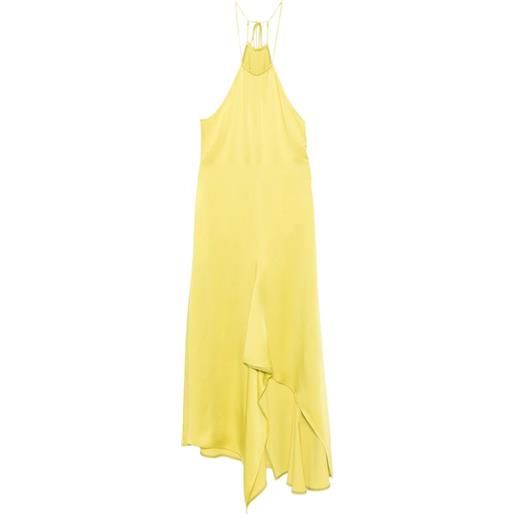 Victoria Beckham abito asimmetrico con scollo all'americana - verde