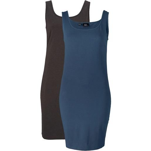bonprix abito in maglina (pacco da 2)-blu