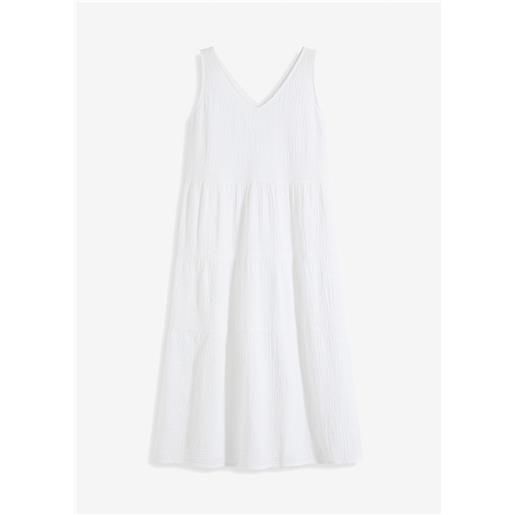 bonprix abito in mussola di puro cotone-bianco