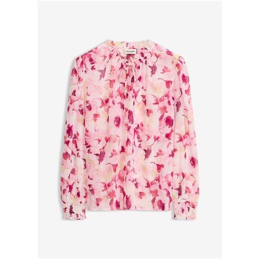 bonprix blusa in chiffon fantasia-rosa