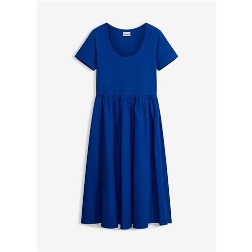 bonprix abito in jersey di materiale misto con maniche corte-blu