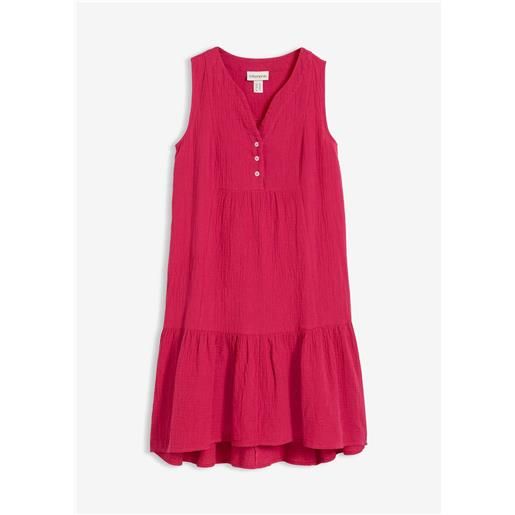bonprix abito in mussola di cotone fresca e leggera-fucsia