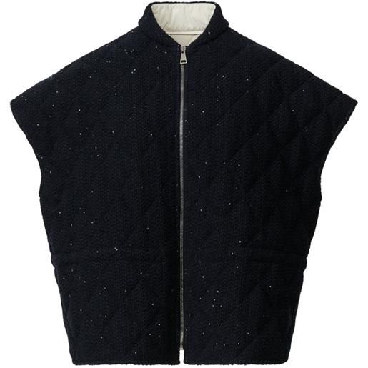 Fabiana Filippi cappotto trapuntato con paillettes - blu
