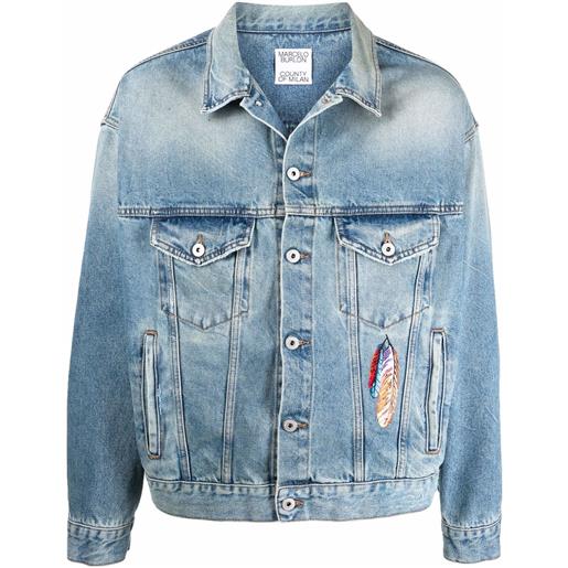 COUNTY OF MILAN giacca denim con ricamo - blu