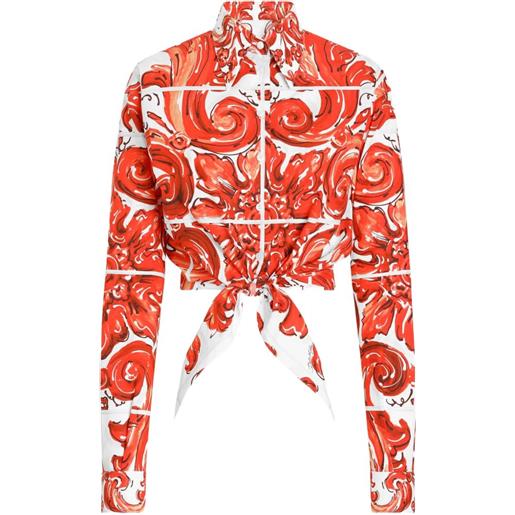 Dolce & Gabbana camicia con stampa maiolica - rosso