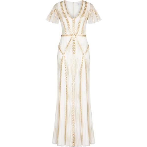 Temperley London abito da sera viola - bianco