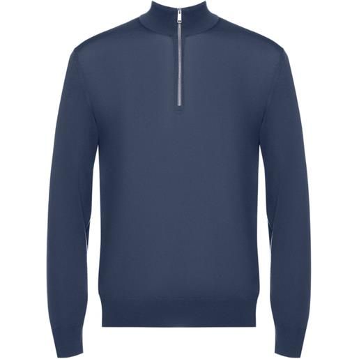 Zegna maglione con mezza zip - blu