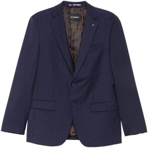 Karl Lagerfeld single-breasted buttoned blazer - blu