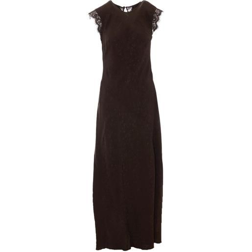PINKO abito lungo a fiori jacquard - marrone