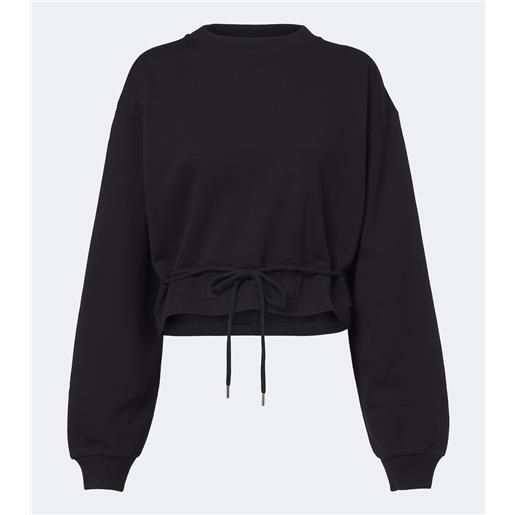 Dries Van Noten felpa cropped in jersey di cotone