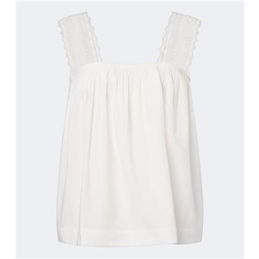 Posse top harriet in popeline di cotone con ricamo