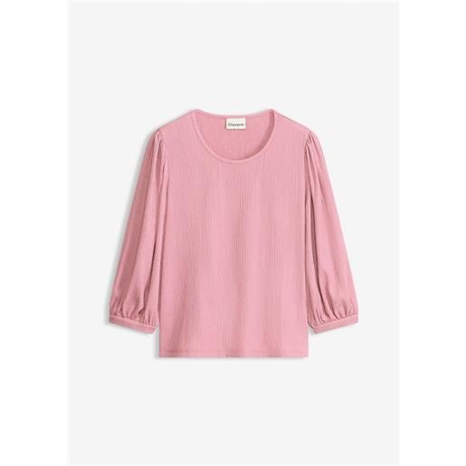 bonprix maglia in crêpe operato-rosa