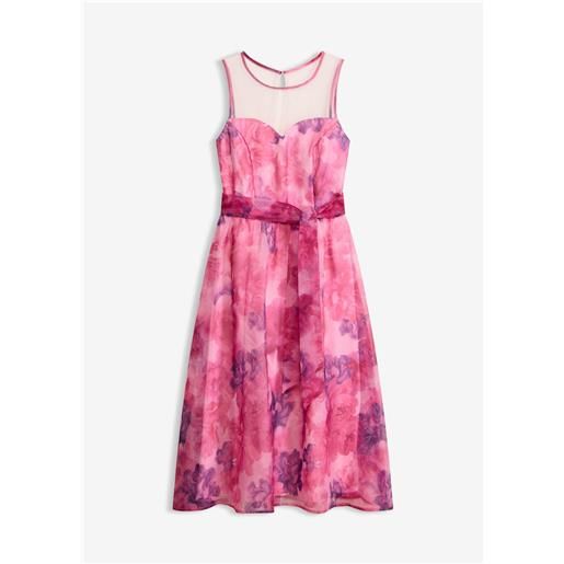 bonprix abito midi in tulle delicato-fucsia