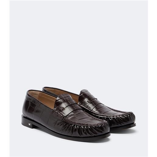 Max Mara mocassini penny in pelle effetto coccodrillo