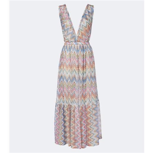 Missoni abito lungo in tulle a zig zag