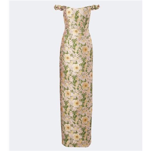 Markarian abito lungo in broccato off-shoulder