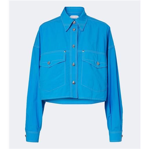 Versace camicia cropped medusa in popeline di cotone