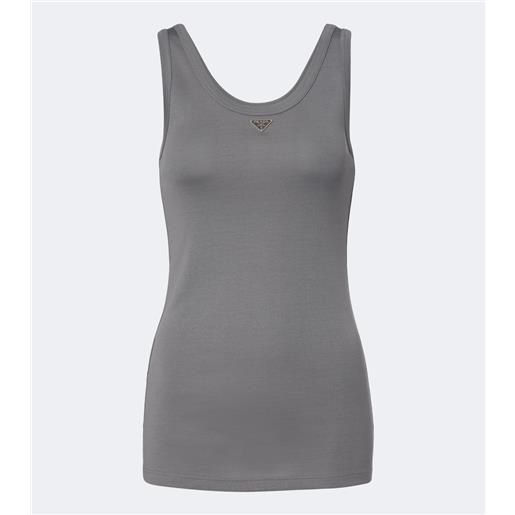 Prada top in cotone a coste