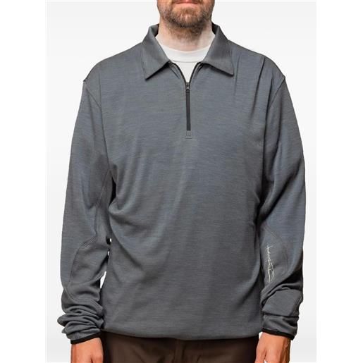 GR10K t-shirt incognito con mezza zip - grigio