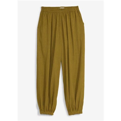 bonprix pantaloni alla turca in crêpe operato-verde
