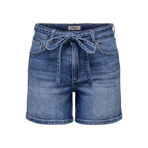 ONLY pantaloncini in denim blu medio m - regular fit, denim blu medio