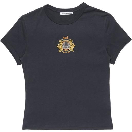 Acne Studios t-shirt con stemma - blu