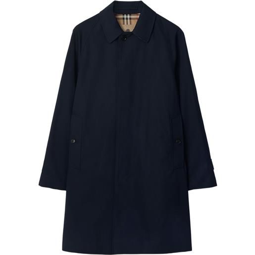 Burberry cappotto camden con maniche raglan - blu