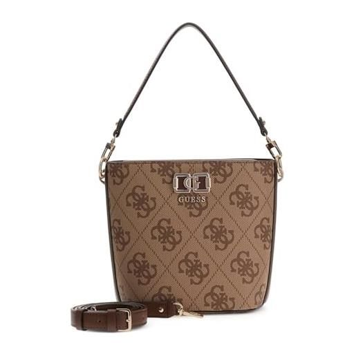 GUESS borsa a tracolla karnilla logo bucket latte logo/brown marrone chiaro